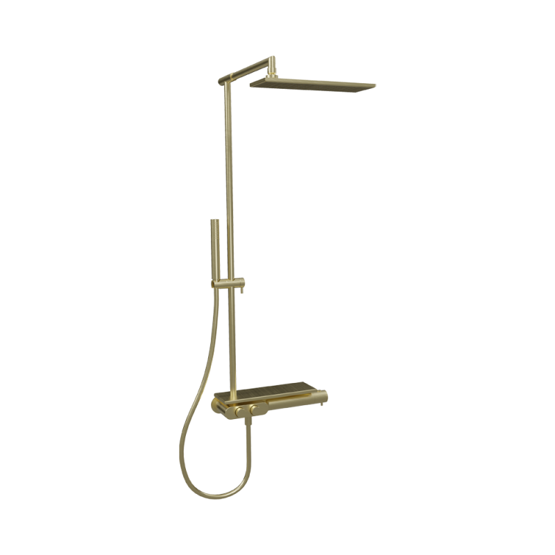 ONDYNA TRIVERDE Colonne de Douche Thermostatique OR BROSSÉ THERMO UP XT48696P
