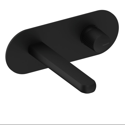 SANYCCES DEDAL MITIGEUR MÉCANIQUE LAVABO 19CM AVEC PLAQUE NOIR MAT