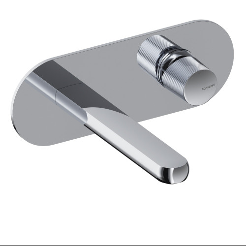SANYCCES DEDAL PLISSÉ MITIGEUR MÉCANIQUE LAVABO 19CM AVEC PLAQUE CHROMÉ BRILLANT