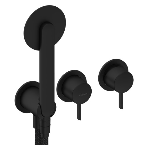 SANYCCES DEDAL PIN MITIGEUR MÉCANIQUE DE DOUCHE 2 VOIES NOIR MAT