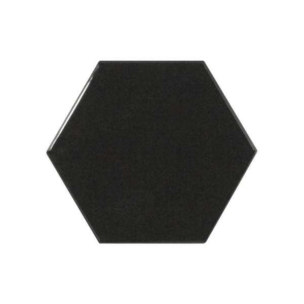 EQUIPE SCALE HEXAGON BLACK BRILLANT 12,4X10,7CM (0,5m² par boite)