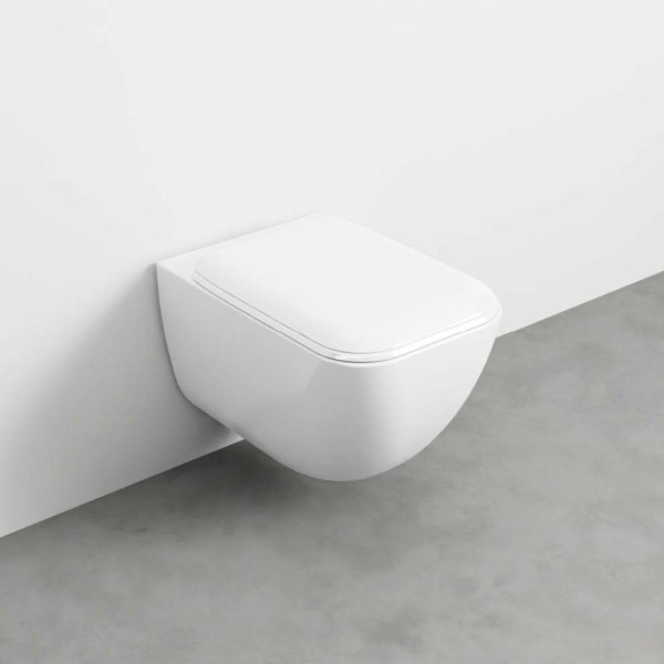 CIELO Shui Comfort WC Suspendu sans bride Blanc Brillant 37,5x55x37cm