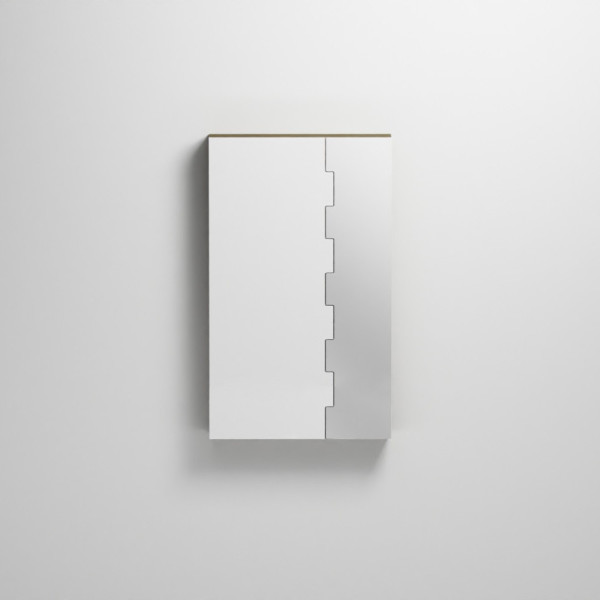CIELO Miroir ZIP Avec Élément De Rangement Gauche Bronze Brossé 66x14x110cm