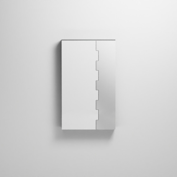 CIELO Miroir ZIP Avec Élément De Rangement Gauche Cemento 66x14x110cm