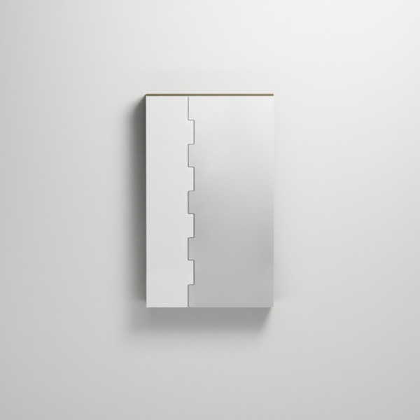 CIELO Miroir ZIP Avec Élément De Rangement Droit Bronze Brossé 66x14x110cm