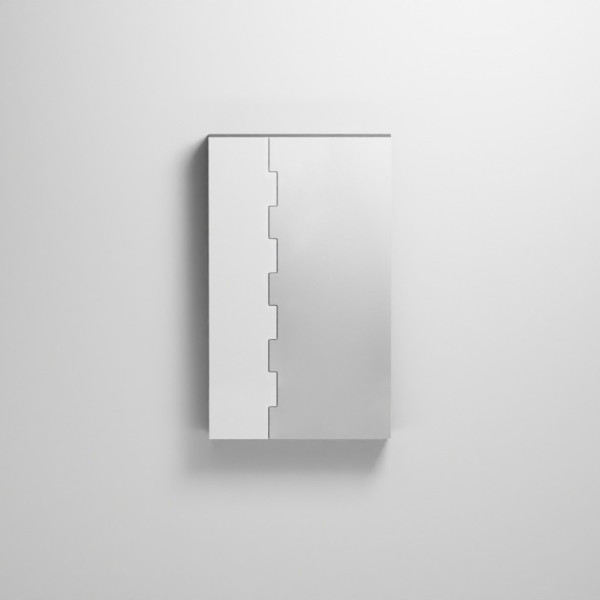 CIELO Miroir ZIP Avec Élément De Rangement Droit Cemento 66x14x110cm