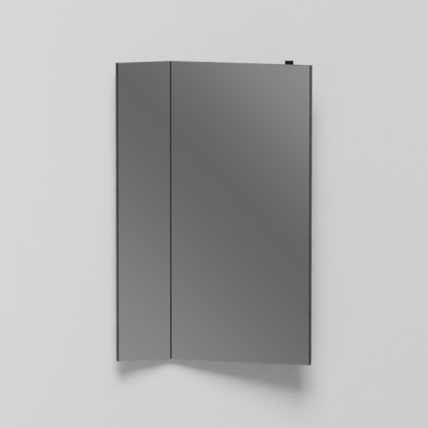 CIELO Miroir Réversible PAN Noir Mat sans éclairage LED 71,5x17,5x110cm