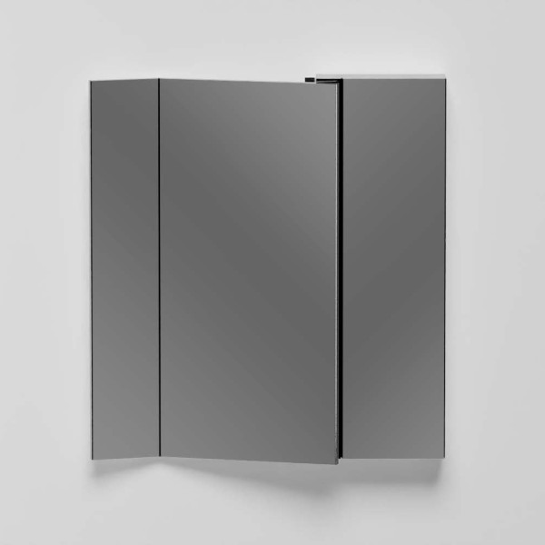 CIELO PAN Miroir Réversible Avec Rangement Latéral Sans Éclairage LED Acier Inoxydable Poli