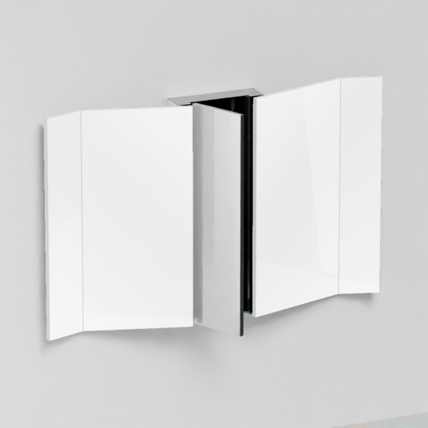CIELO PAN Miroir Réversible Avec Rangement CentralSans Éclairage LED Acier Inoxydable Poli