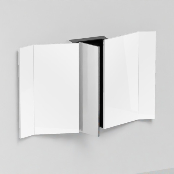 CIELO PAN Miroir Réversible Avec Rangement Central Avec Éclairage LED Noir Mat