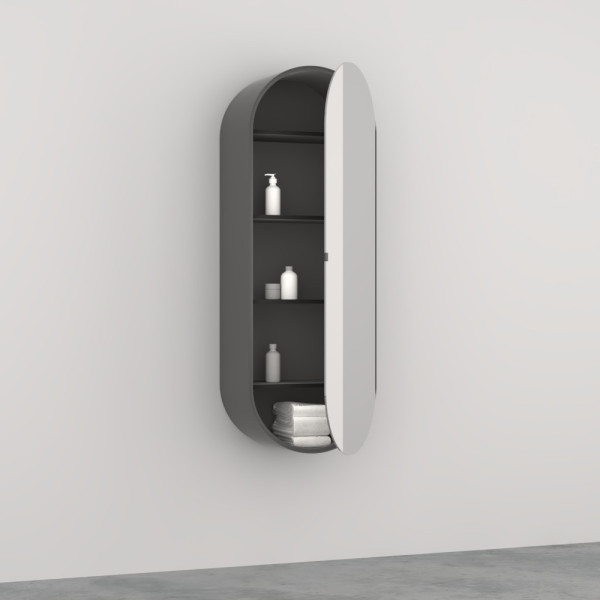 CIELO Miroir Elio Armoire De Toilette Réversible Structure Laquée Cemento 50x31x145cm