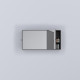 CIELO Simple Box Miroir Horizontal Et Armoire De Toilette Cemento 90x12x45cm