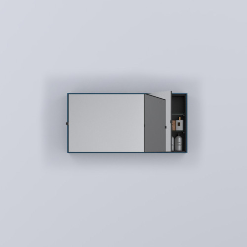 CIELO Simple Box Miroir Horizontal Et Armoire De Toilette Oltremare 90x12x45cm