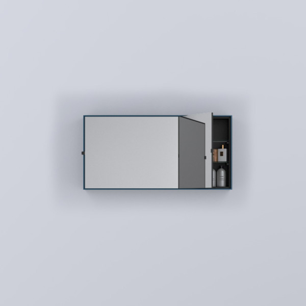 CIELO Simple Box Miroir Horizontal Et Armoire De Toilette Oltremare 90x12x45cm