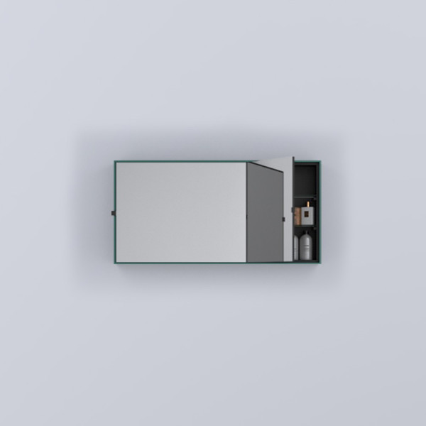 CIELO Simple Box Miroir Horizontal Et Armoire De Toilette Smeraldo 90x12x45cm