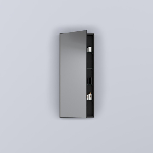 CIELO Simple Tall Box Miroir Vertical Et Armoire De Toilette Réversible Cemento 45x12x110cm