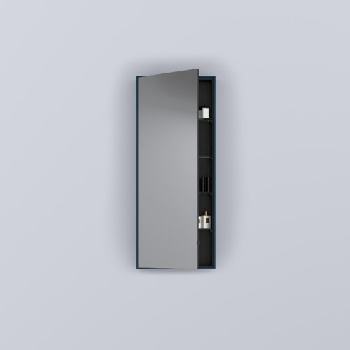 CIELO Simple Tall Box Miroir Vertical Et Armoire De Toilette Réversible Oltremare 45x12x110cm