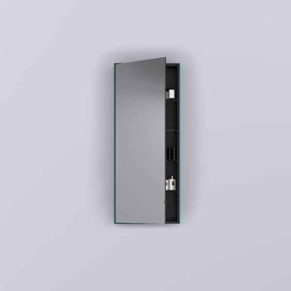 CIELO Simple Tall Box Miroir Vertical Et Armoire De Toilette Réversible Smeraldo 45x12x110cm