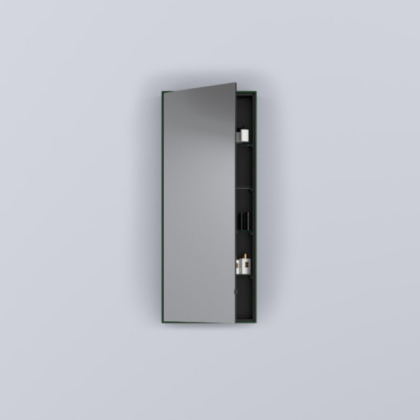 CIELO Simple Tall Box Miroir Vertical Et Armoire De Toilette Réversible Alga 45x12x110cm