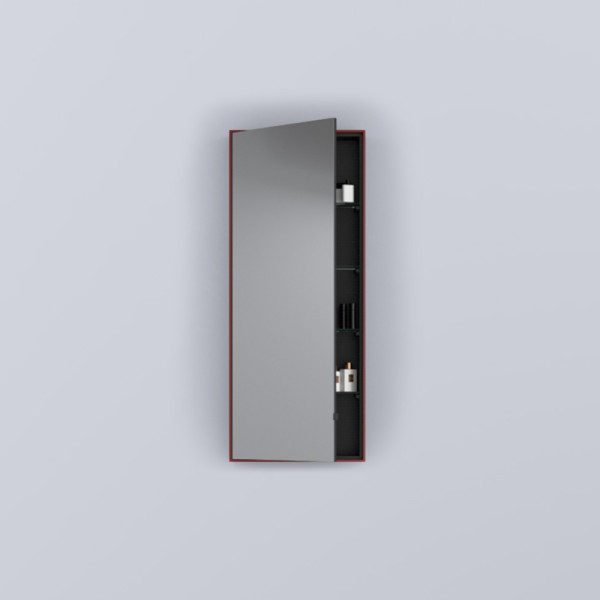 CIELO Simple Tall Box Miroir Vertical Et Armoire De Toilette Réversible Corallo 45x12x110cm