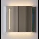 CIELO Luc Miroir Carré Avec Lampe À Gauche 40x6x40cm