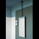 CIELO Miroir Argo Instalation Au Plafond Noir Mat 40x5x130-190cm