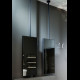 CIELO Miroir Argo Instalation Au Plafond Noir Mat 40x5x130-190cm