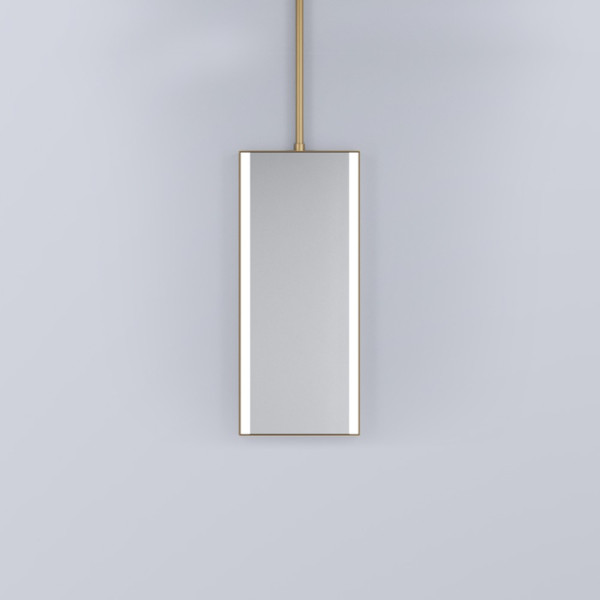 CIELO Miroir Argo Instalation Au Plafond Avec LED Bronze Brossé 40x5x130-190cm