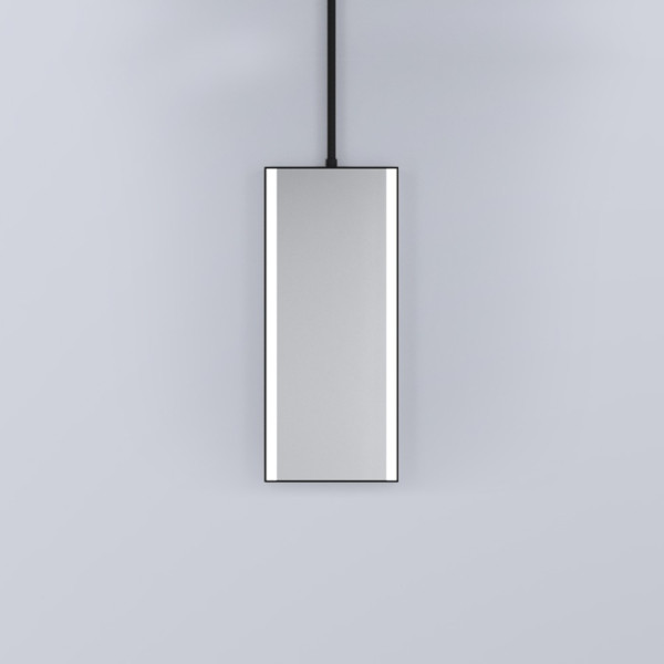 CIELO Miroir Argo Instalation Au Plafond Avec LED Noir Mat 40x5x130-190cm