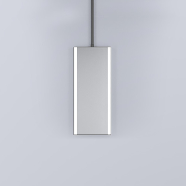CIELO Miroir Argo Instalation Au Plafond Avec LED Cemento 40x5x130-190cm