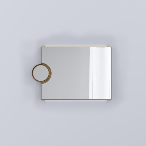 CIELO Miroir Réversible Polifemo Avec Lampe LED Bronze Brossé 90x7x60cm