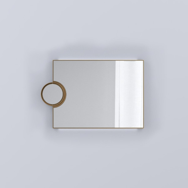 CIELO Miroir Réversible Polifemo Avec Lampe LED Bronze Brossé 90x7x60cm
