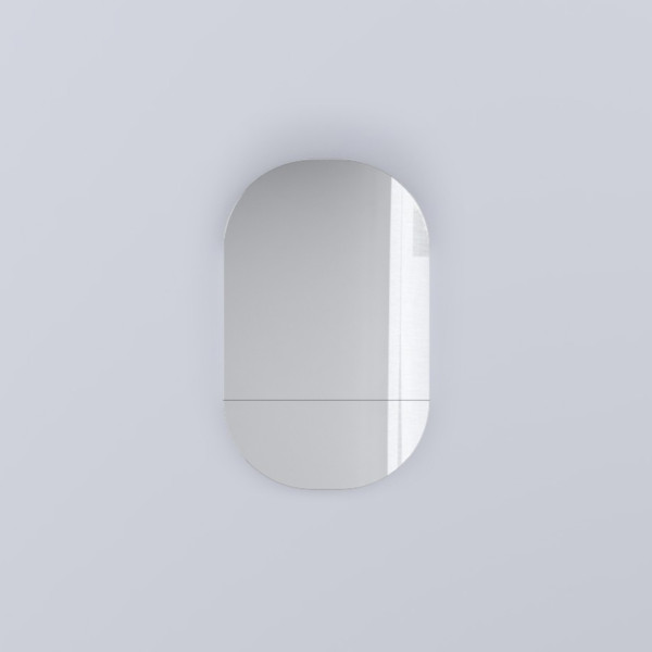 CIELO Miroir Oval Eos Éclairage LED Noir Mat 67x4x107cm