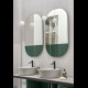 CIELO Miroir Oval Eos Bicolore Partie Basse Muschio Éclairage LED Noir Mat 67x4x107cm
