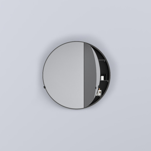 CIELO Round Box 90 Armoire De Toilette Ronde Cemento Ø90x12cm