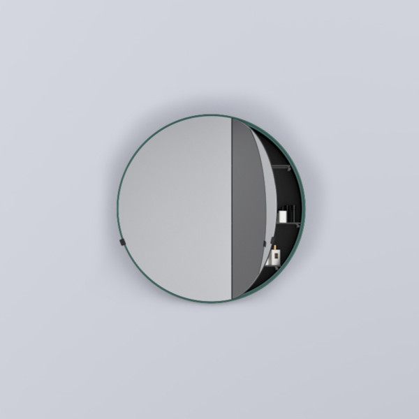 CIELO Round Box 90 Armoire De Toilette Ronde Smeraldo Ø90x12cm