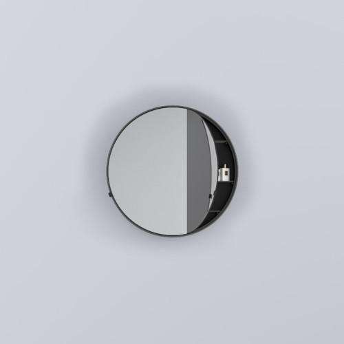 CIELO Round Box 75 Armoire De Toilette Ronde Cemento Ø75x12cm