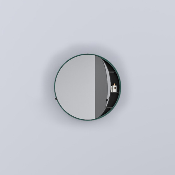 CIELO Round Box 75 Armoire De Toilette Ronde Smeraldo Ø75x12cm