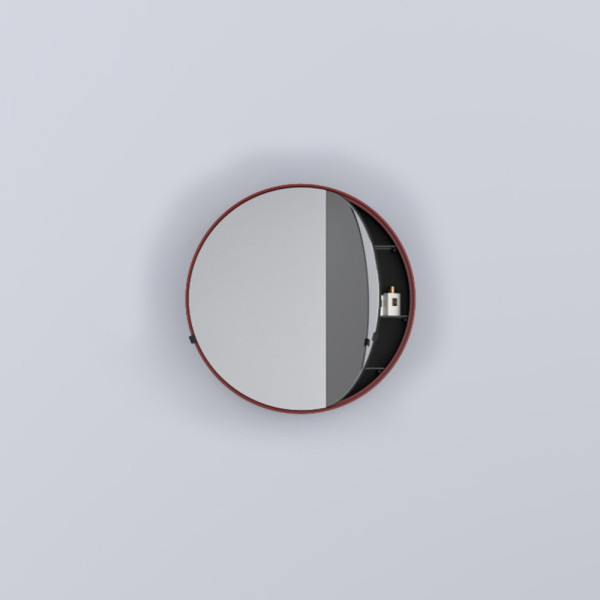 CIELO Round Box 75 Armoire De Toilette Ronde Corallo Ø75x12cm