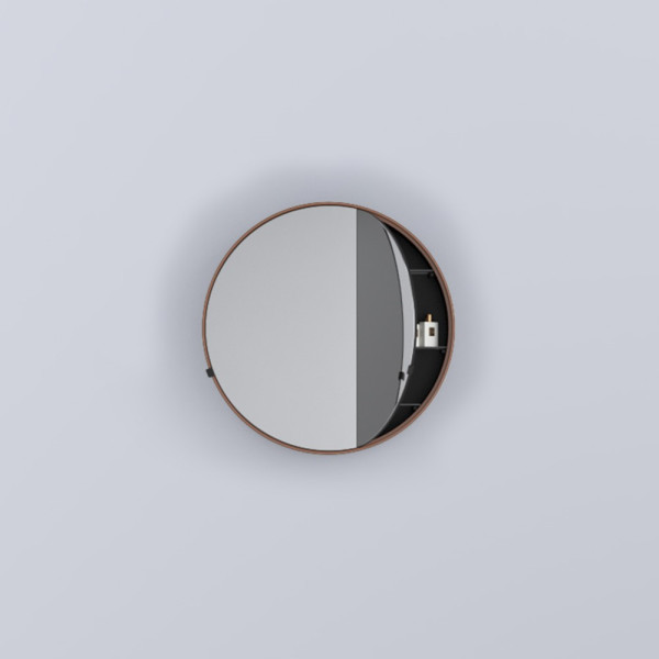 CIELO Round Box 75 Armoire De Toilette Ronde Ninfea Ø75x12cm