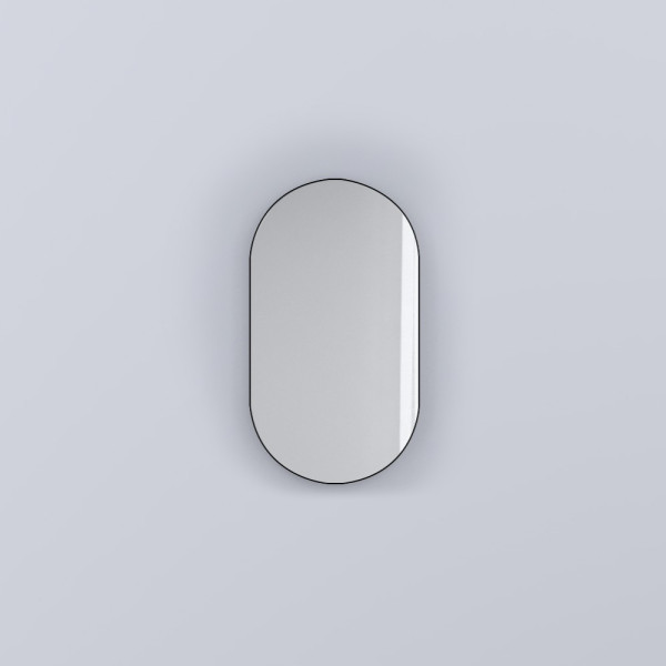 CIELO Miroir Oval Noir Matt 50x4x88,5cm