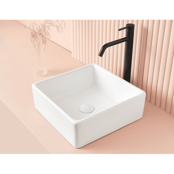 SANYCCES CAGLIARY VASQUE CERAMIQUE BLANC BRILLANT 37,5X37,5X13CM