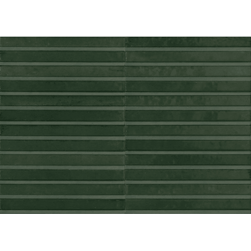 Carrelage effet zellige 6 x 24 cm Lume Green Structure 3D Rake Lux - Marazzi