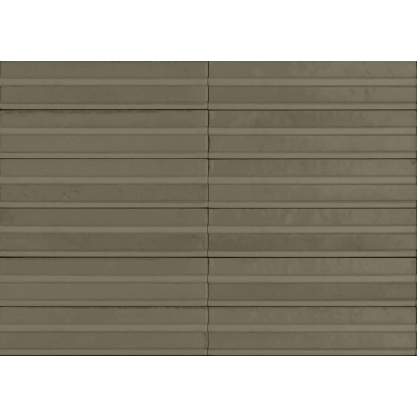 MARAZZI Carrelage Crogiolo Lume Greige structure 3D Rake lux 6x24cm