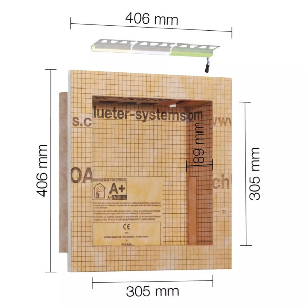 Niche murale éclairée Schlüter KERDI‑BOARD‑NLT – LED blanc neutre