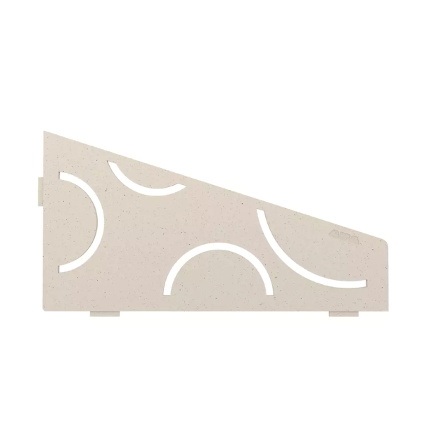 Tablette d’angle quadrangulaire Schlüter SHELF‑E‑S3 CURVE 150x295 mm – Ivoire (TSI) – Sans perçage